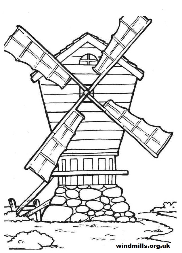 633x880 Windmill Drawing Color