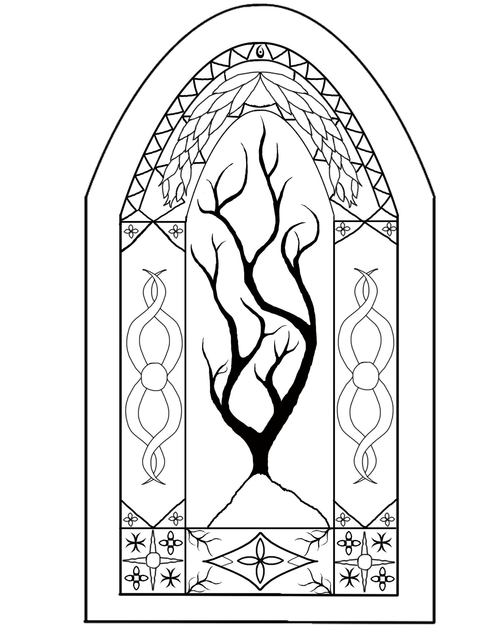 1700x2200 Stained Glass Window Coloring