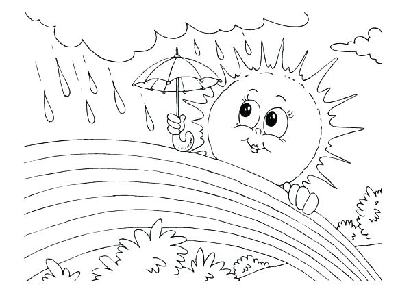 600x425 Coloring Page Sun Rainy Day Coloring Pages Sun And Rain Coloring