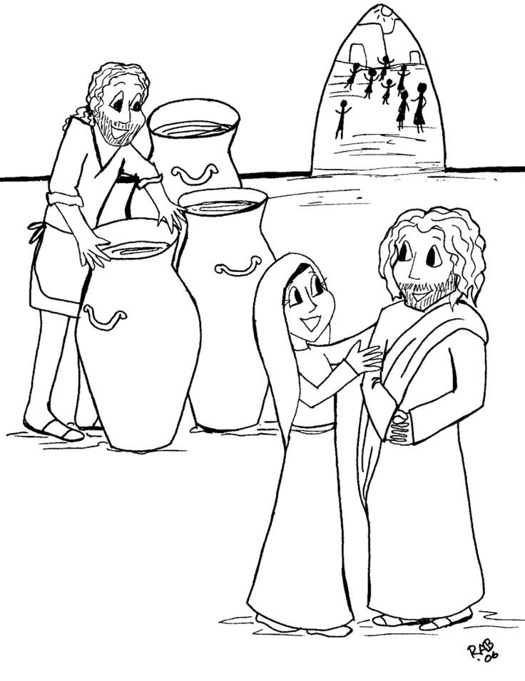 736x956 Jesus Turns Water Into Wine Coloring Page Fascinating Jesus Turns