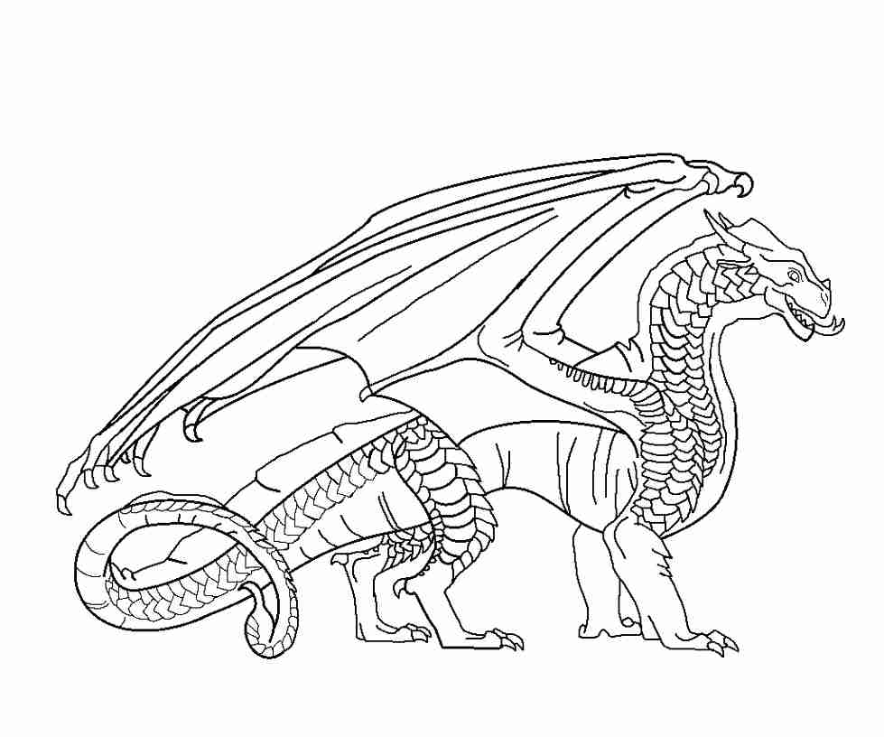 979x816 Wings Of Fire Coloring Pages With Seawings Dragon From Stunning