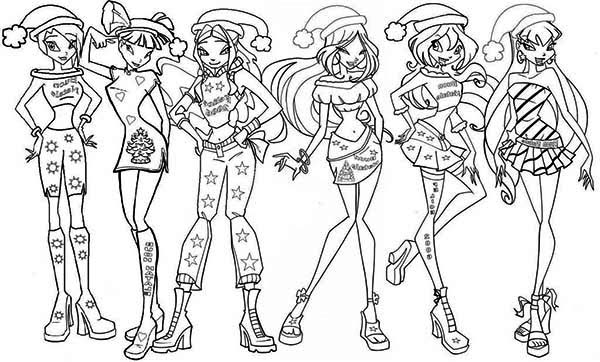 600x362 Merry Christmas Winx Club Coloring Pages Batch Coloring