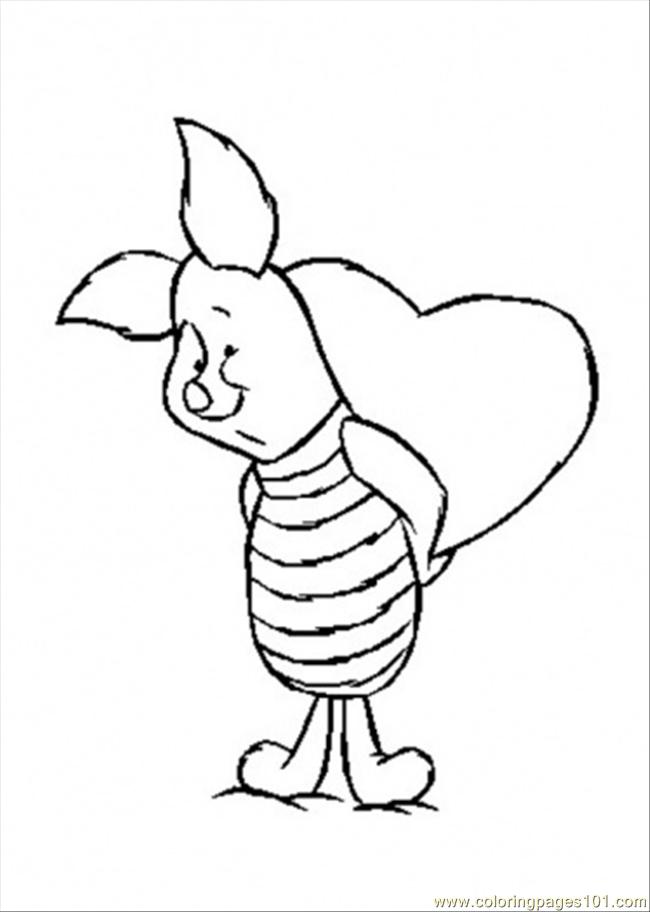 650x912 Shy Face Of Piglet Coloring Page