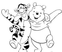 264x224 Winnie The Pooh And Tigger Coloring Pages Online Dylan Marley