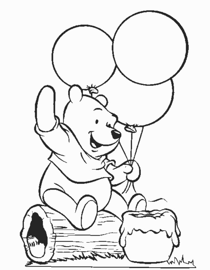 736x944 Winnie The Pooh Birthday Coloring Pages For Kids