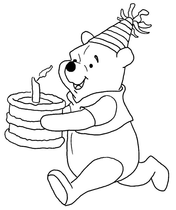 600x713 Pooh Bear Coloring Pages Birthday