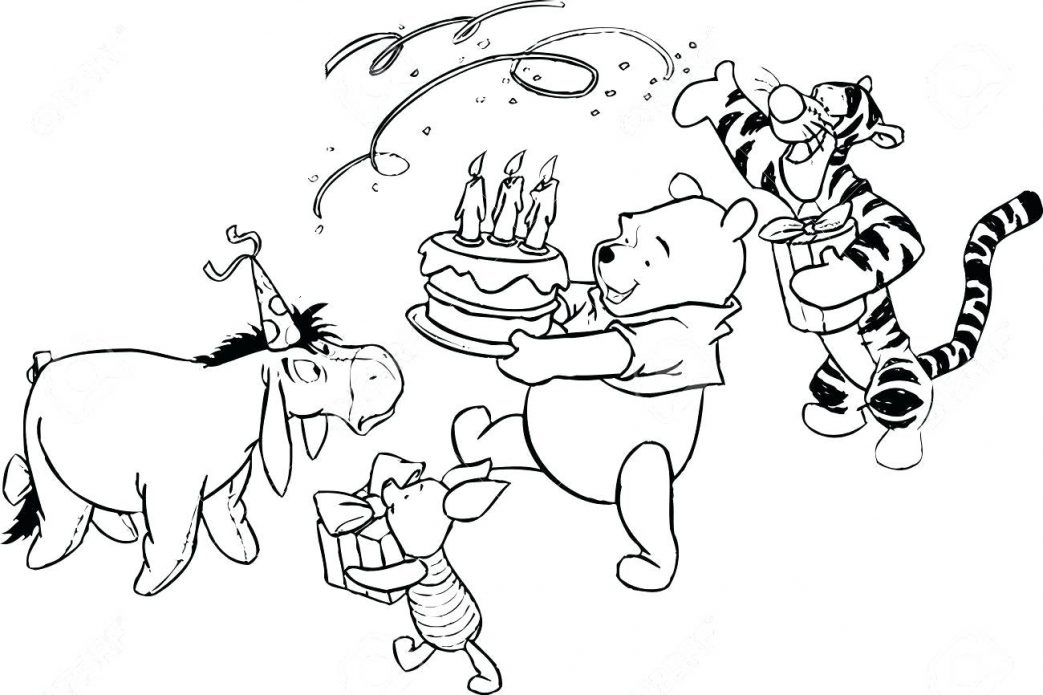 1043x695 Winnie The Pooh Coloring Book Free Download Pages Fish Printable