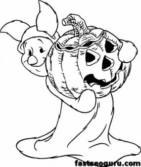 285x338 Winnie The Pooh Piglet Printable Halloween Coloring Pages Disney