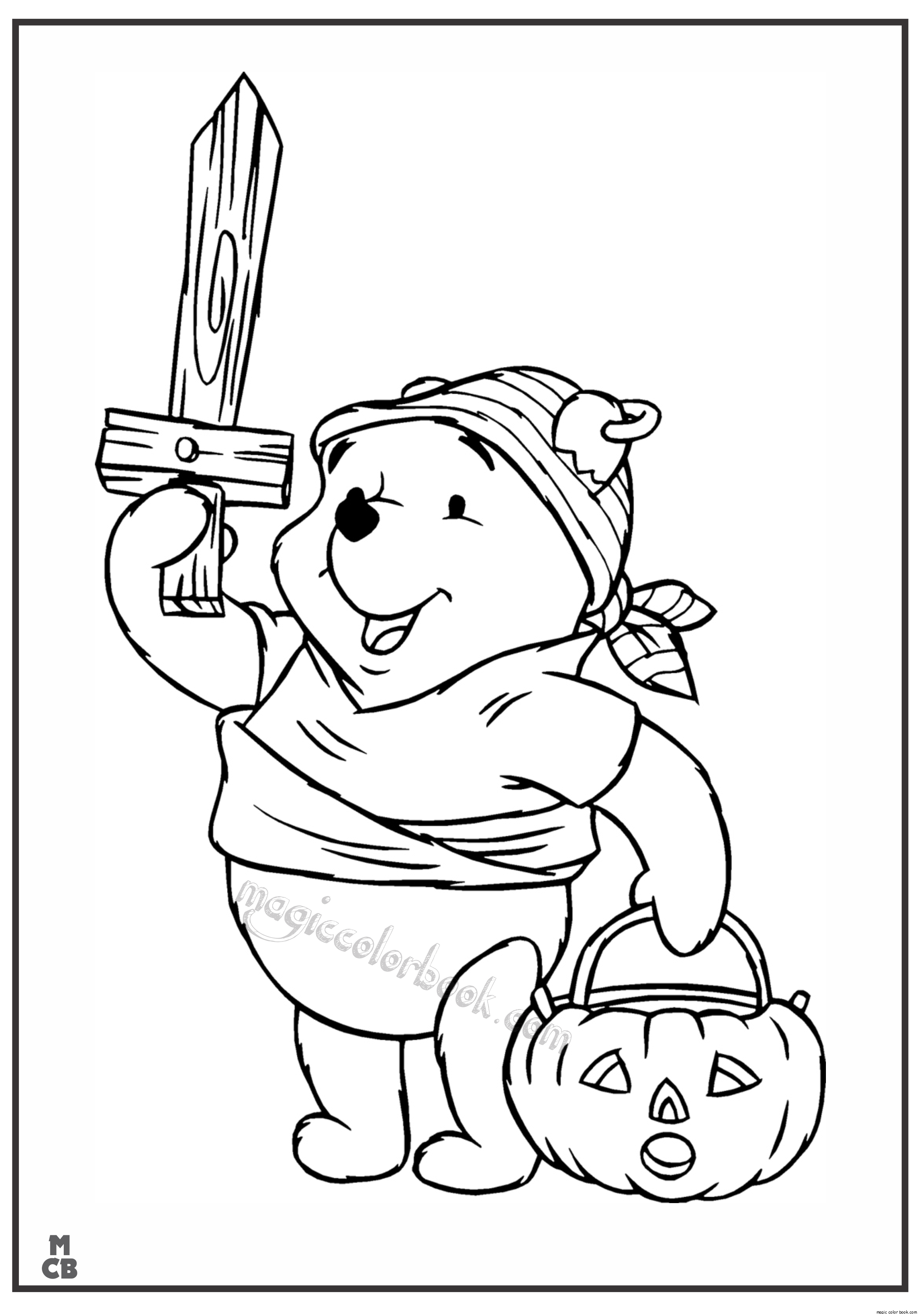 2449x3484 Winnie The Pooh Halloween Coloring Pages