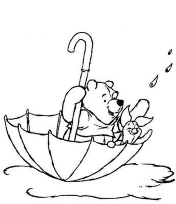 600x697 Winnie The Pooh And Piglet Disney Spring Coloring Pages