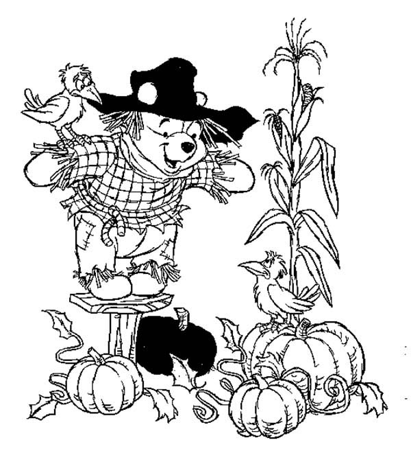 600x657 Pooh Bear Thanksgiving Coloring Pages