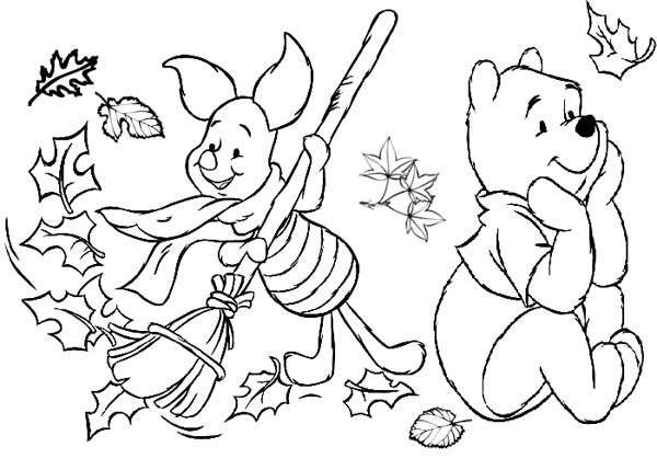 600x429 Winnie The Pooh Fall Coloring Pages