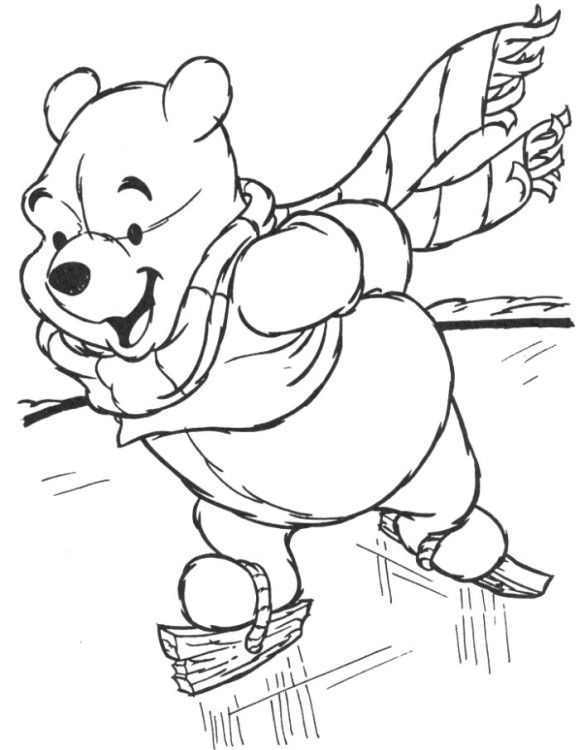 580x750 Winnie The Pooh Preschool Coloring Pages Winter