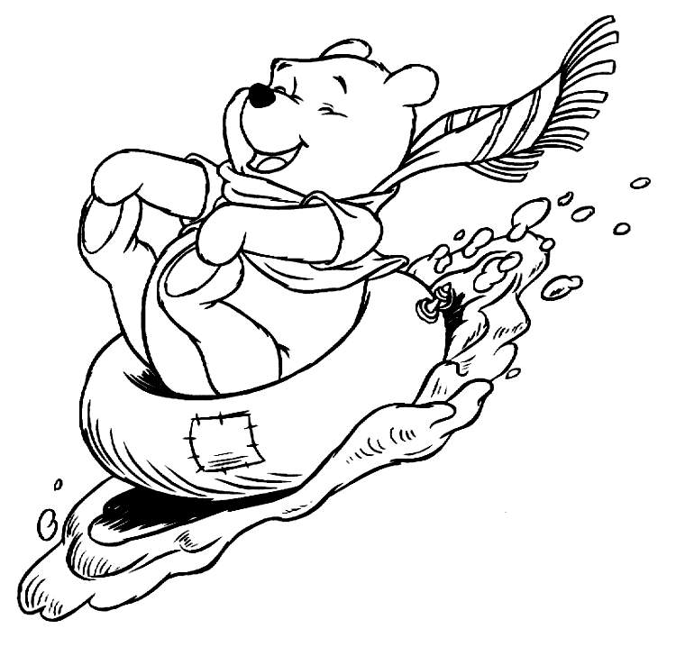 750x738 Winnie The Pooh Winter Coloring Page