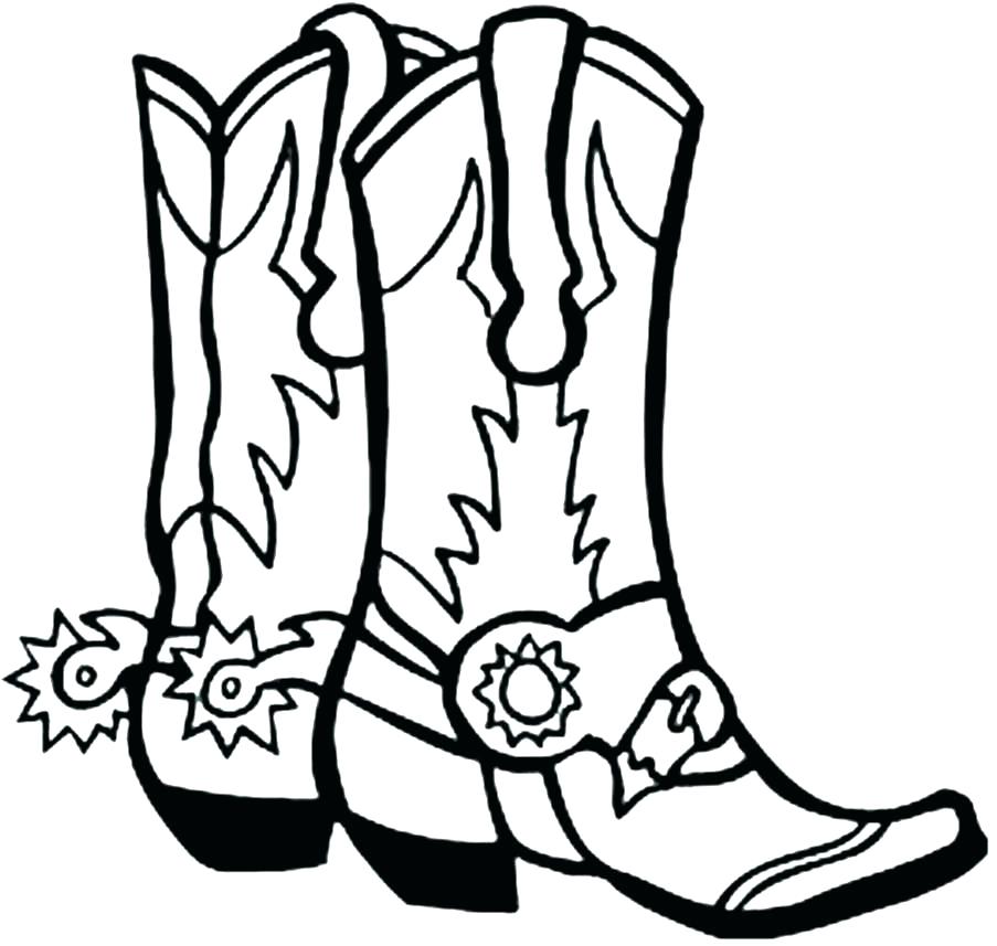 903x857 Coloring Page Cowboy Boot Coloring Page Boots And Hats Pages Large