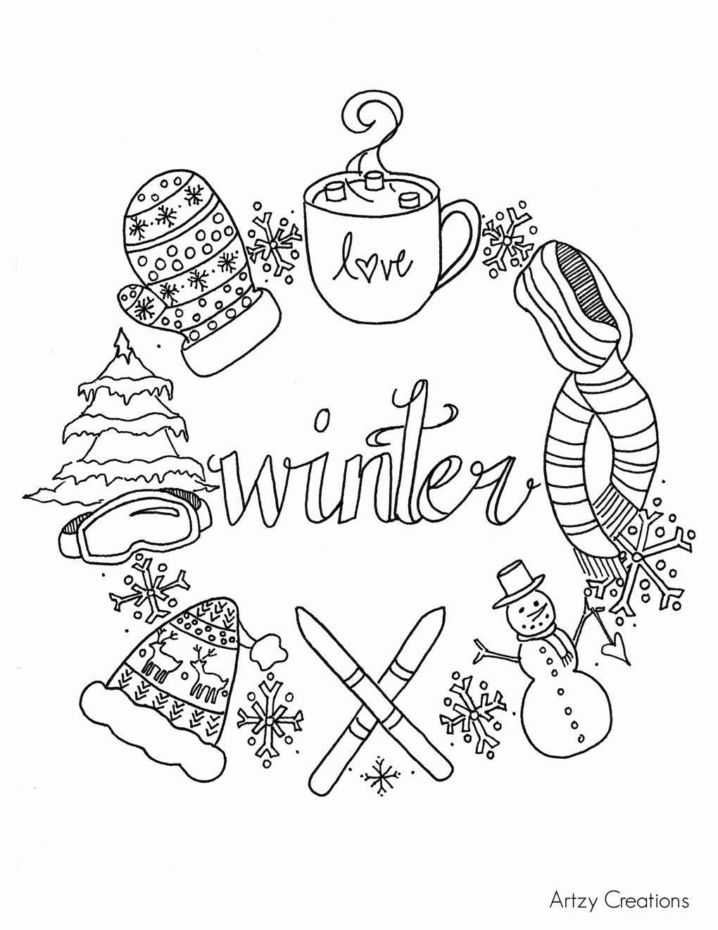 1020x1320 Winter Coloring Pages Adults Luxury Winter Coloring Picture