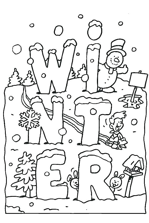 567x850 Winter Scene Coloring Pages