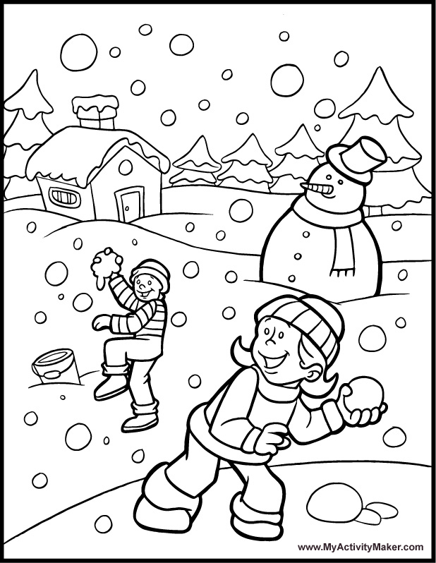 618x798 Winter Coloring Sheets Pdf Color Bros