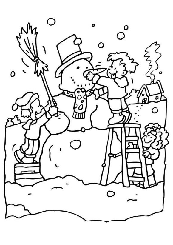 580x821 Winter Coloring Pages Printable Great Winter Coloring Pages
