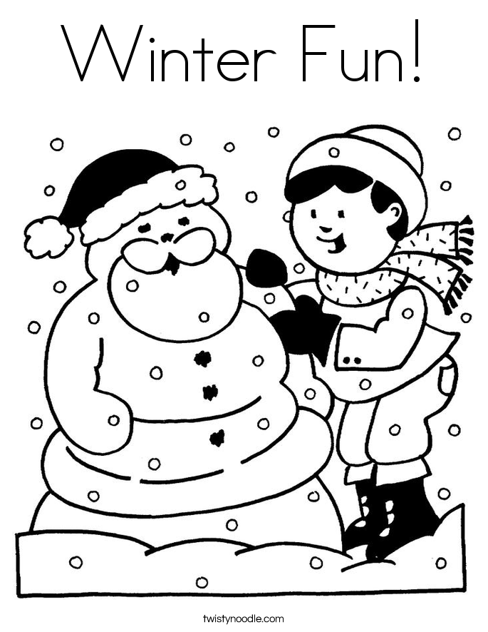 685x886 Winter Fun Coloring Page