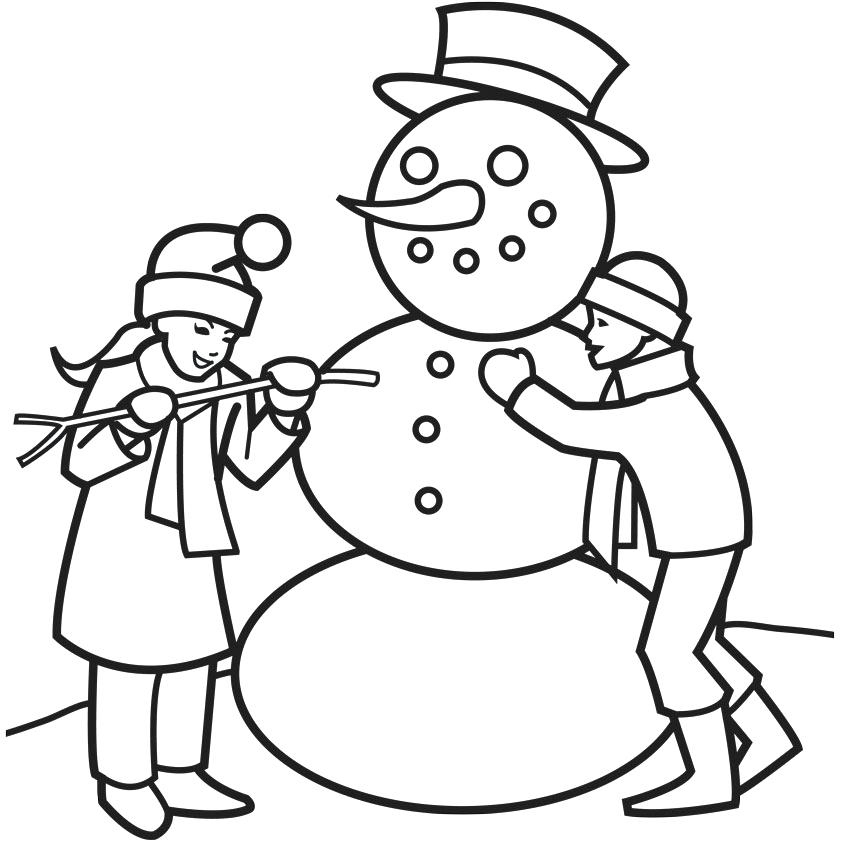 842x842 Winter Pictures To Color With Clothing Coloring Pages Free
