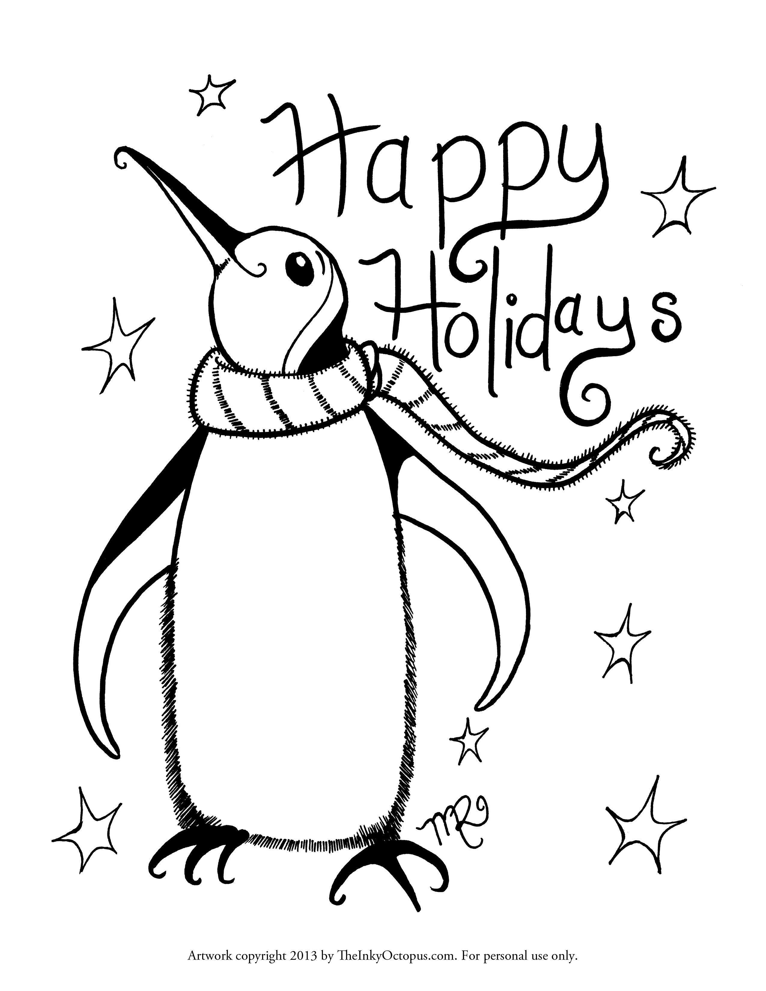 2550x3300 Printable Holiday Coloring Pages