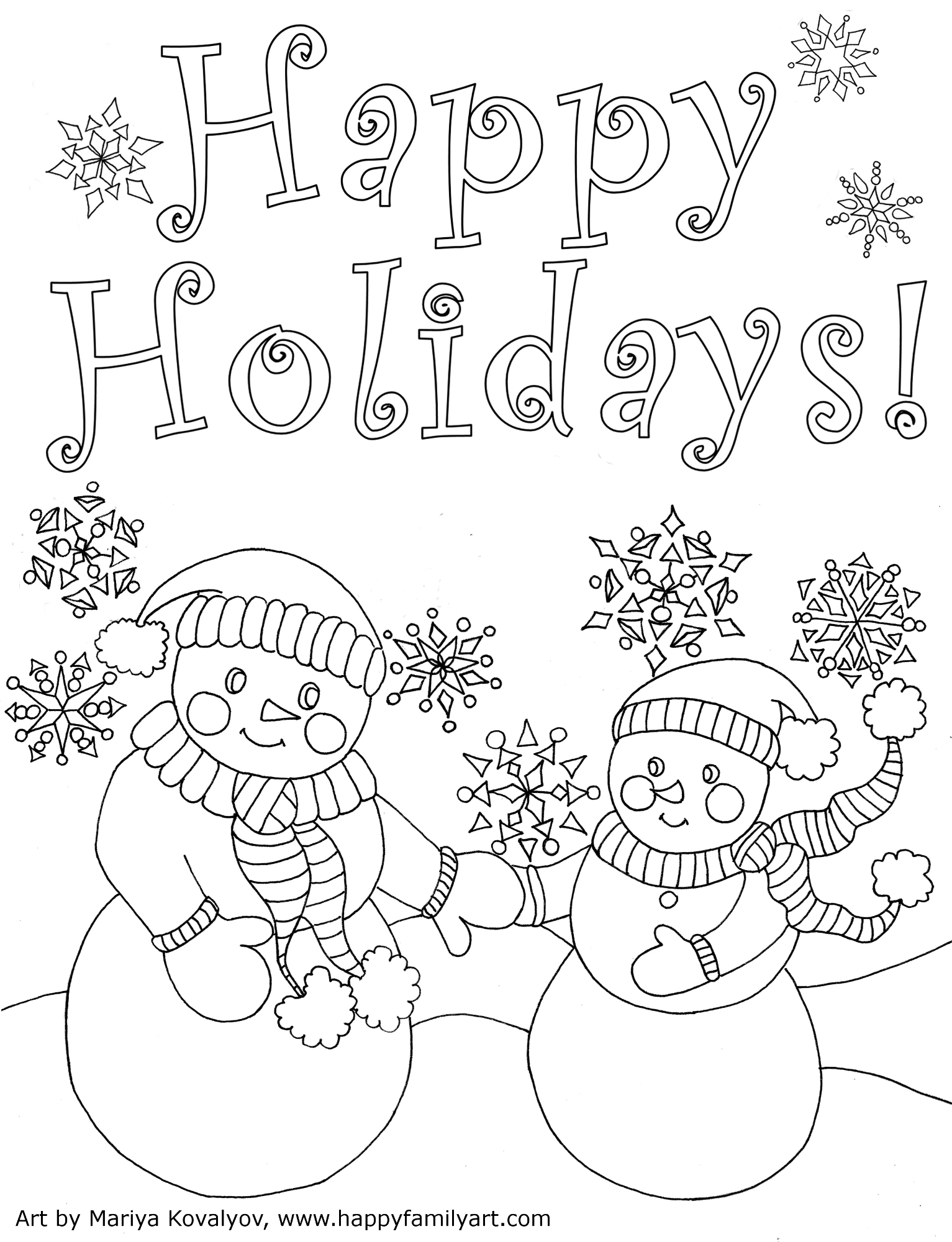 1533x2000 Winter Holiday Coloring Pages Color Bros