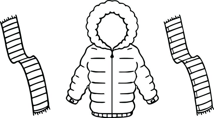 728x403 Scarf Coloring Page Jacket For Winter And Scarf Two Color Coloring