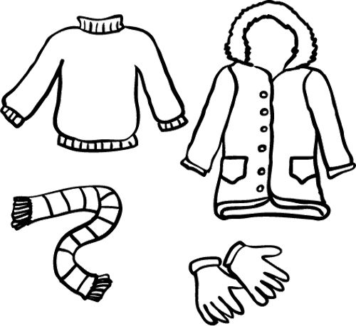 500x459 Winter Clothes Coloring Page Clothing Coloring Pages