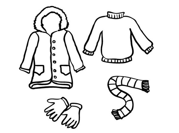 600x448 Winter Clothes Coloring Pages
