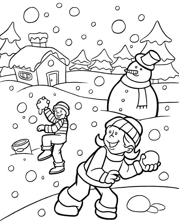 605x754 Scenery Coloring Pages Of Winter Scene Page We Are All Magical