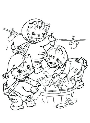 352x480 Mittens Coloring Page The Three Little Kittens They Washed Their