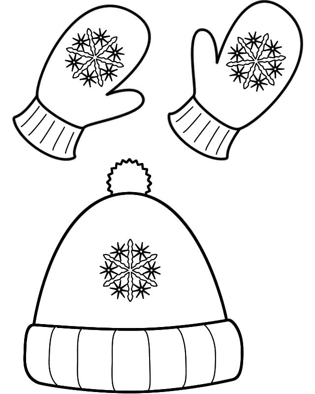 640x800 Free Winter Hat And Mittens Coloring Page Clothing, Training