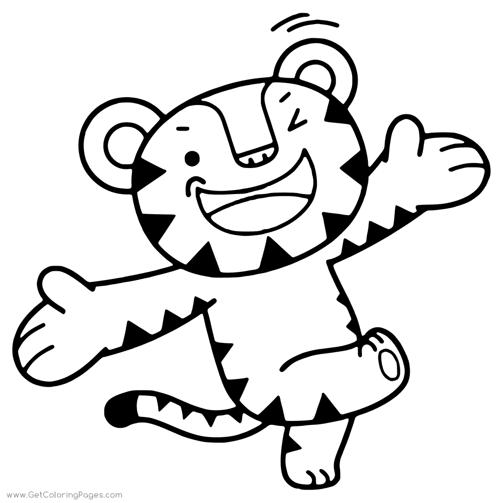 1024x1024 Winter Olympics Game Mascot Coloring Page Tiger Soohorang
