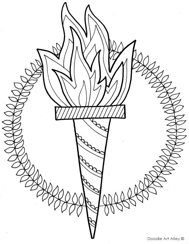 618x799 Olympic Torch Coloring Page