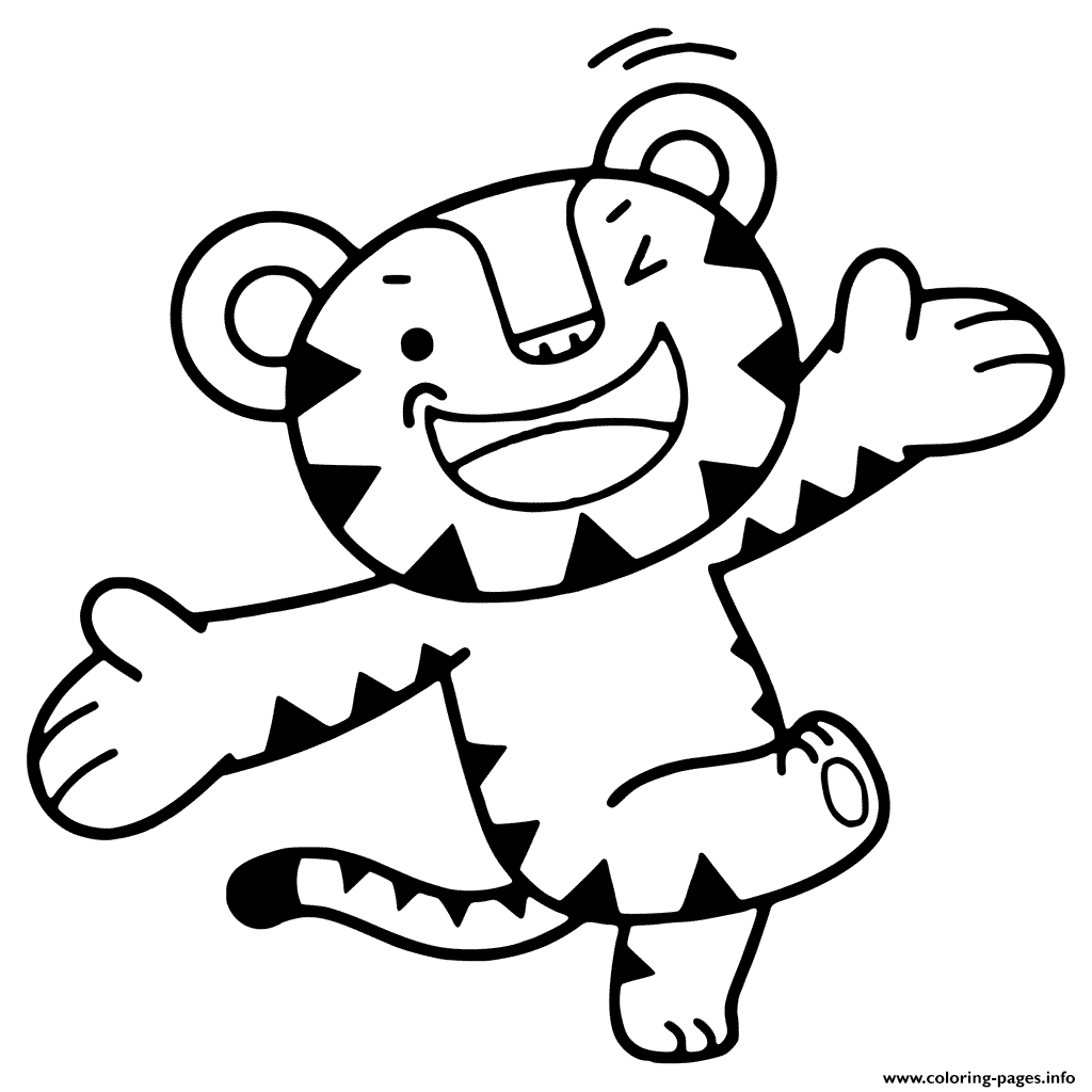 1024x1024 Winter Olympics Game Mascot Tiger Soohorang Coloring Pages