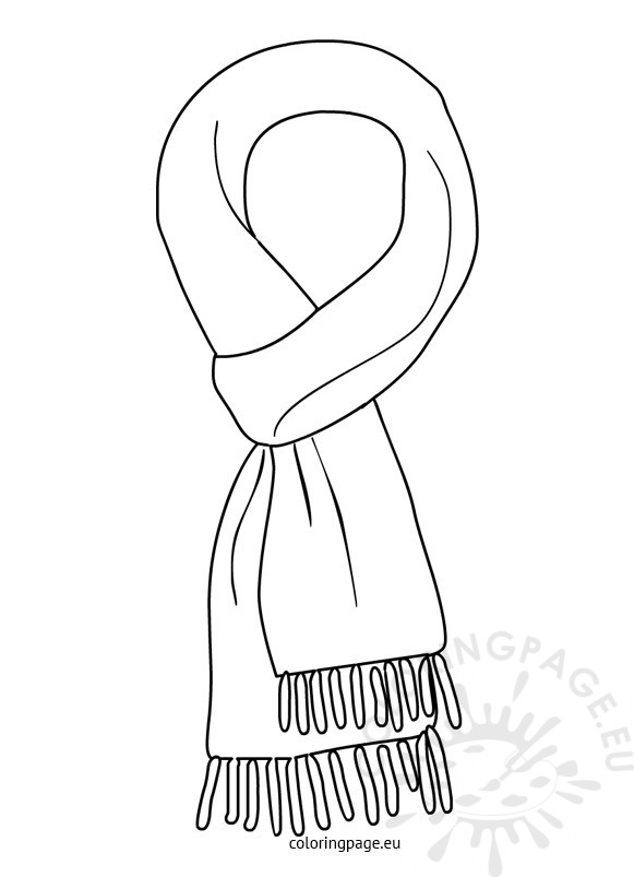 581x803 Winter Scarf Black And White Coloring Page