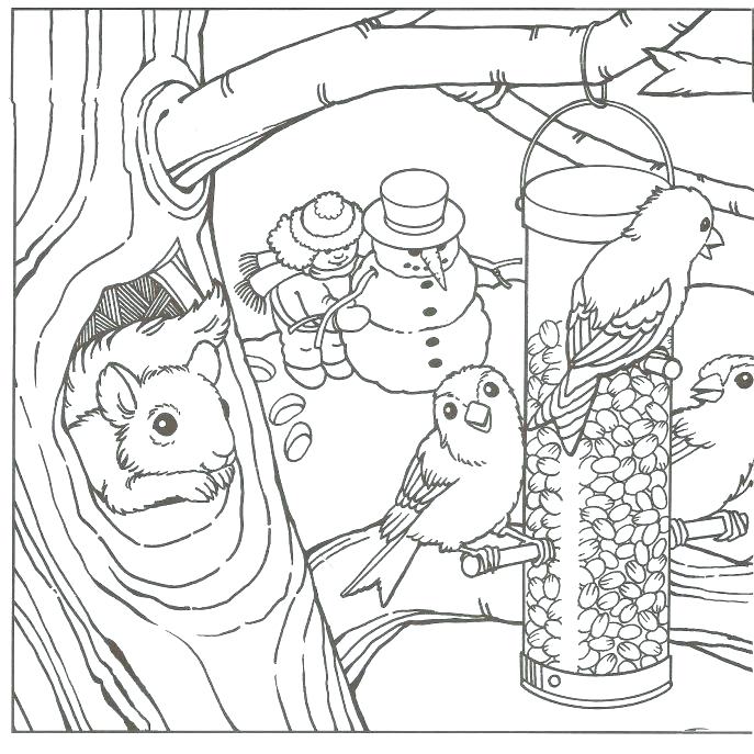 687x687 Winter Coloring Pages To Print Winter Scene Coloring Pages Winter