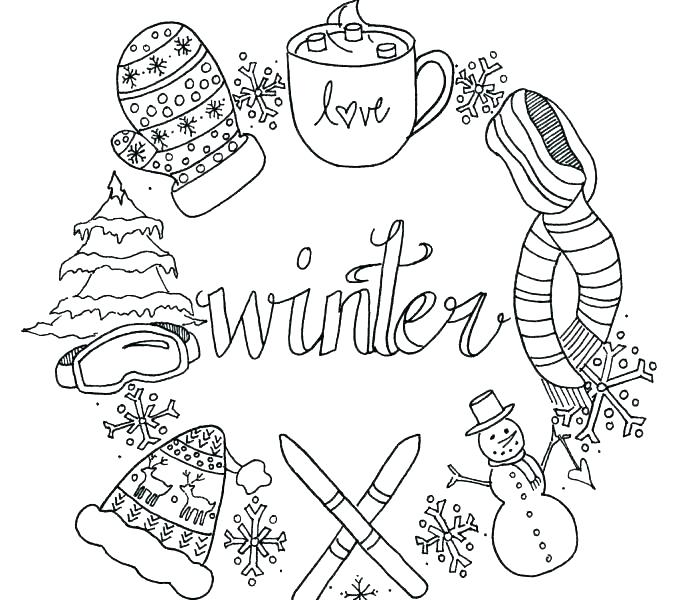 678x600 Winter Scene Coloring Page Snow Pages Download Color Plus Free