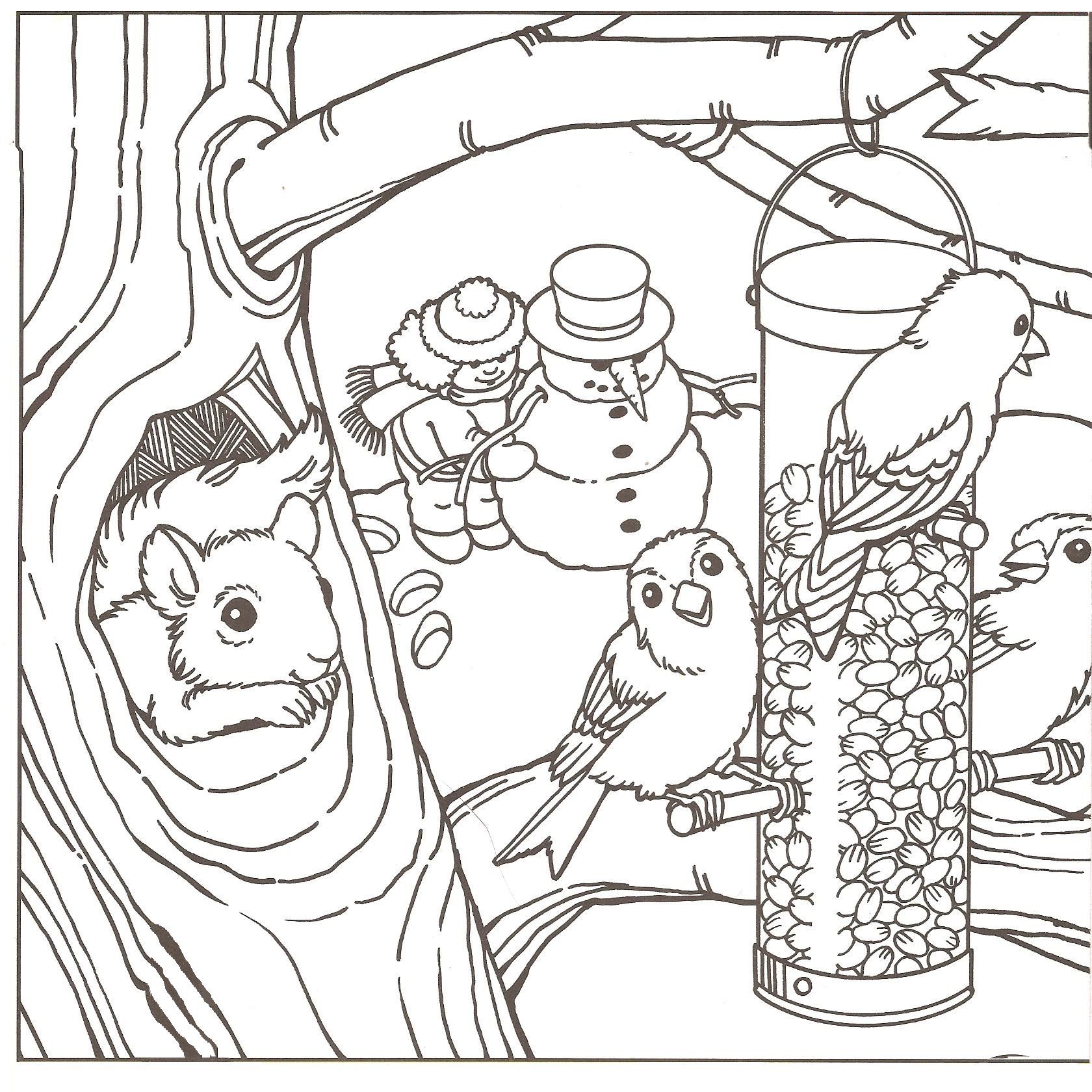 1680x1680 Winter Scene Coloring Pages