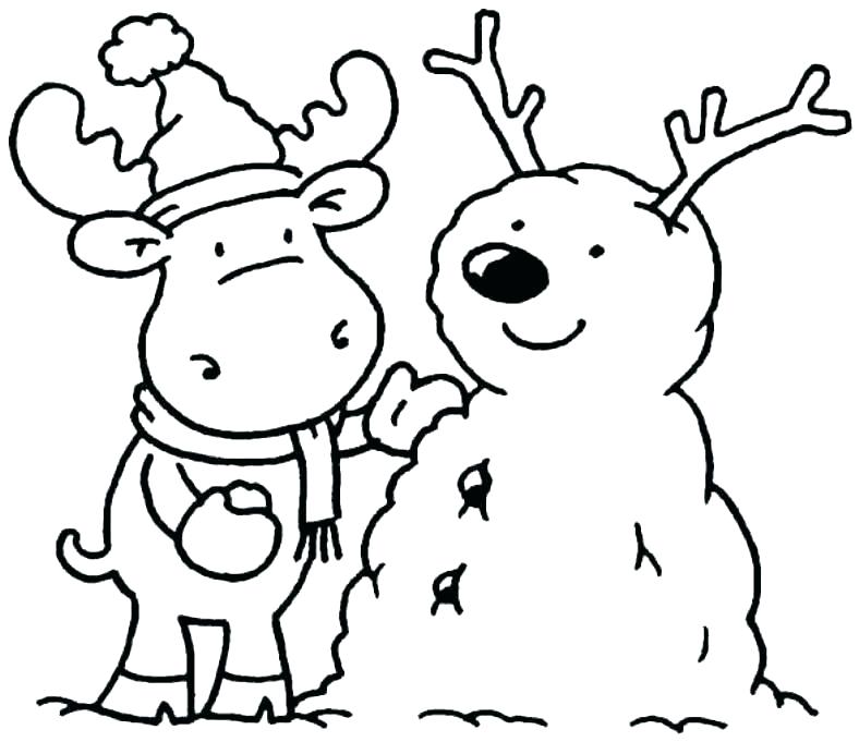 788x681 Winter Scene Coloring Pages Winter Scene Girl With Animals In Snow