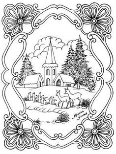 236x315 Winter Scene Coloring Pages For Adults