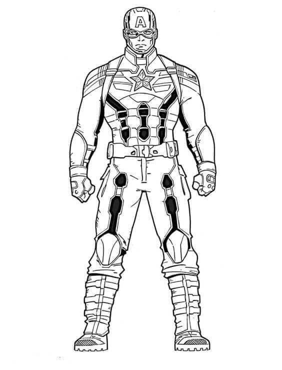564x739 Printable Captain America Coloring Pages