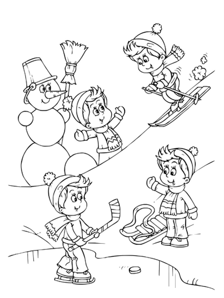 886x1178 Winter Sports Coloring Pages