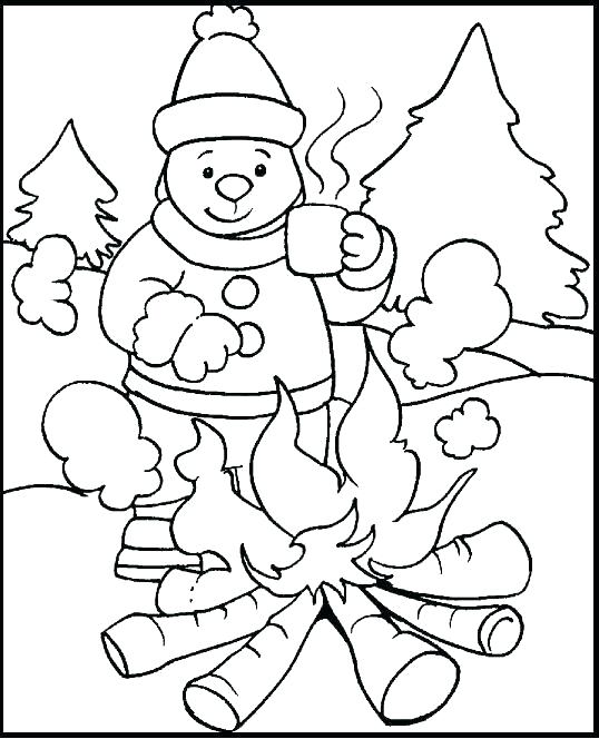 538x664 Coloring Pages Winter Winter Color Sheet Preschool Seasons Color