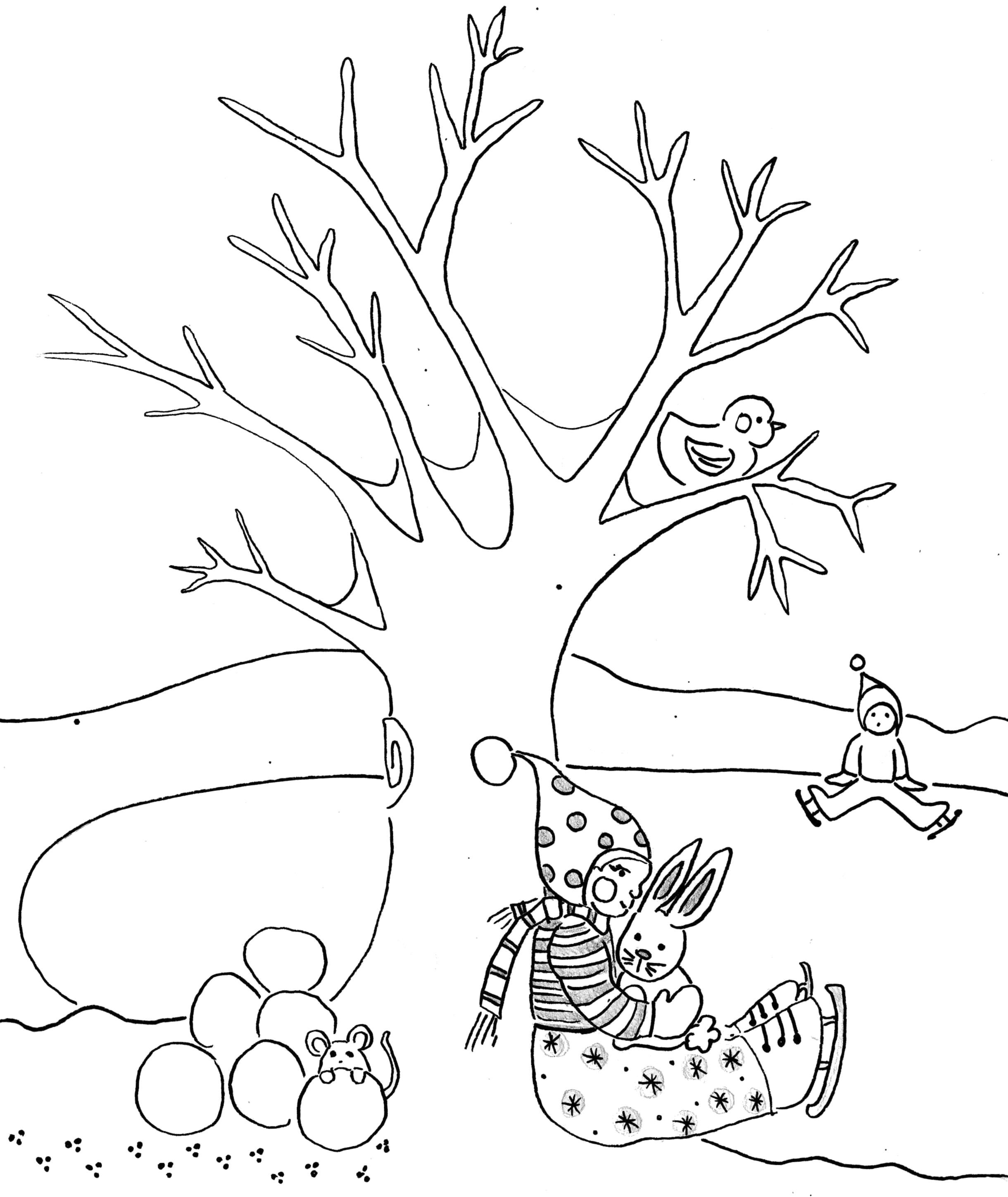 2440x2898 Revolutionary Winter Tree Coloring Page Awesome Bare Free Pages
