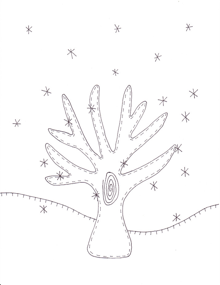 715x925 Winter Tree Coloring Page