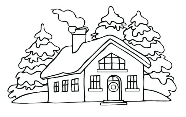 600x379 Coloring Pages Gingerbread Houses House In The Village Page