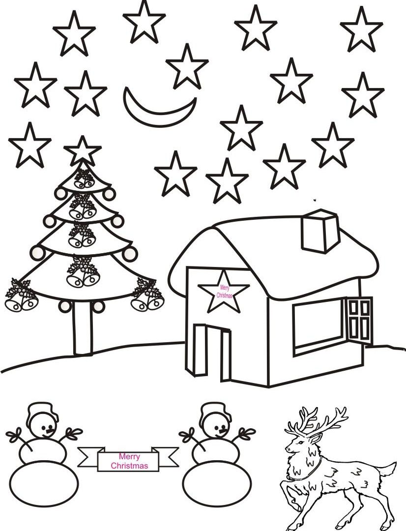 826x1080 Coloringage Winter Sceneryages Mountain Christmas Scenes