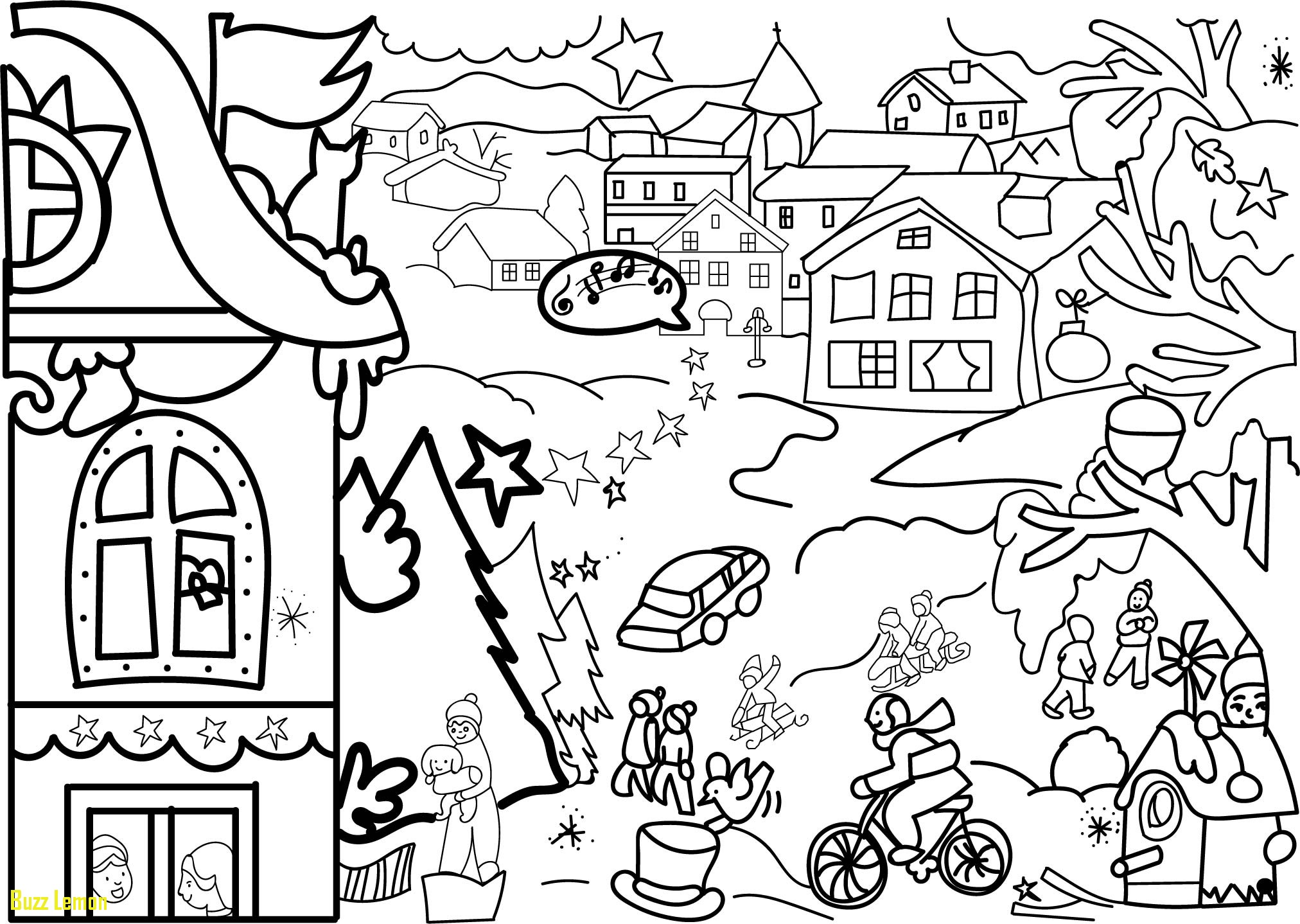 2024x1438 Luxury Coloring Page Village Buzz Coloring